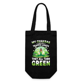  My Chakras Are Like Traffic Lights They All Turn - Geschenkbeutel für Flaschen - Schwarz - Vorne