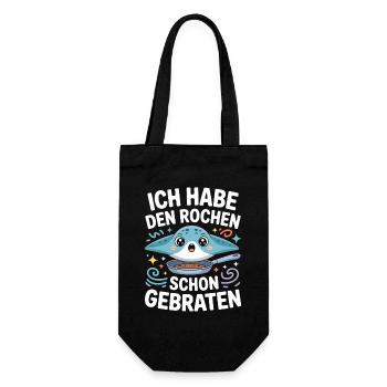 Rochen Schon Gebraten Stachelrochen Manta Rochen - Geschenkbeutel für Flaschen - Schwarz - Vorne