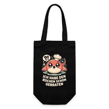 Rochen Schon Gebraten Stachelrochen Manta Rochen - Geschenkbeutel für Flaschen - Schwarz - Vorne