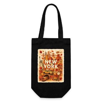 Herbst-Sketch aus New York City - Geschenkbeutel für Flaschen - Schwarz - Vorne
