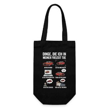 Dinge ich in meiner freizeit tue - Geschenkbeutel für Flaschen - Schwarz - Vorne