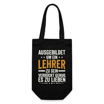 ausgebildet um ein lehrer zu sein  - Geschenkbeutel für Flaschen - Schwarz - Vorne