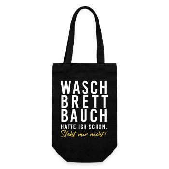 Waschbrettbauch hatte ich schon. Steht mir nicht!! - Geschenkbeutel für Flaschen - Schwarz - Vorne