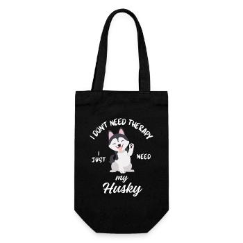 Husky Therapy Dog - Gift Bag for Bottles - black - Front