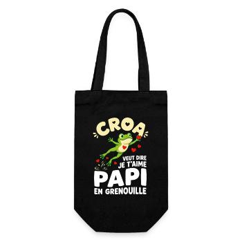 Croa Veut Dire Je T'aime Papi Grenouille - Sac à bouteille - noir - Devant