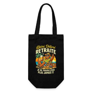Ours Retraite Vacances Je Ne Travaillerai Plus - Sac à bouteille - noir - Devant