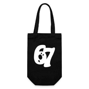 six seven | Number duo 6 and 7 | questioning face - Gift Bag for Bottles - black - Front