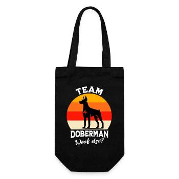 Team Dobermann - Geschenkbeutel für Flaschen - Schwarz - Vorne