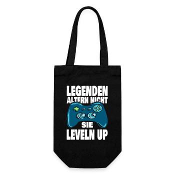 Legenden Leveln Up - Geschenkbeutel für Flaschen - Schwarz - Vorne