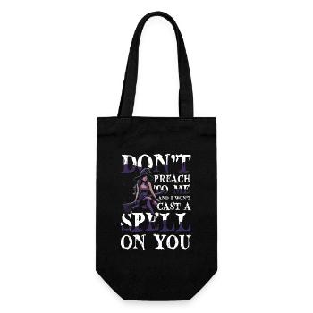  Hexe Halloween DONT PREACH TO ME AND I WONT CAST - Geschenkbeutel für Flaschen - Schwarz - Vorne