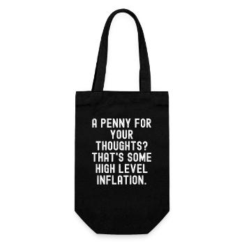 Hochinflations-Penny-Quote - Geschenkbeutel für Flaschen - Schwarz - Vorne