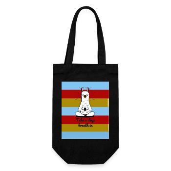 Meditating Lama - Geschenkbeutel für Flaschen - Schwarz - Vorne