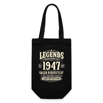 79. Geburtstag Geschenk Mann 1947 Vintage Retro - Geschenkbeutel für Flaschen - Schwarz - Vorne