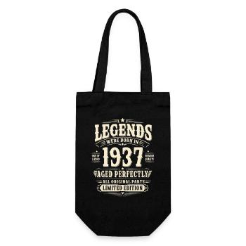 89. Geburtstag Geschenk Mann 1937 Vintage Retro - Geschenkbeutel für Flaschen - Schwarz - Vorne
