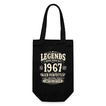 59. Geburtstag Geschenk Mann 1967 Vintage Retro - Geschenkbeutel für Flaschen - Schwarz - Vorne