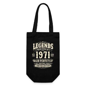 55. Geburtstag Geschenk Mann 1971 Vintage Retro - Geschenkbeutel für Flaschen - Schwarz - Vorne