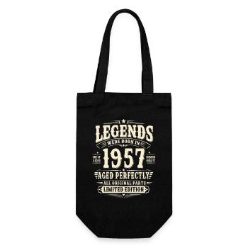 69. Geburtstag Geschenk Mann 1957 Vintage Retro - Geschenkbeutel für Flaschen - Schwarz - Vorne