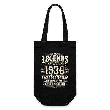 90. Geburtstag Geschenk Mann 1936 Vintage Retro - Geschenkbeutel für Flaschen - Schwarz - Vorne