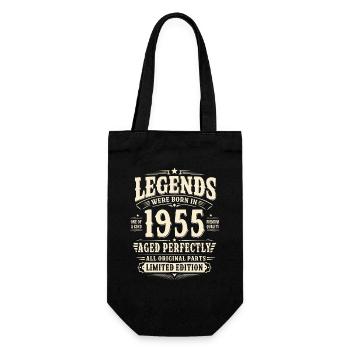 71. Geburtstag Geschenk Mann 1955 Vintage Retro - Geschenkbeutel für Flaschen - Schwarz - Vorne