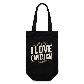 I Love Capitalism Unternehmer Aktien Kapitalismus - Geschenkbeutel für Flaschen - Schwarz - Vorne