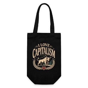 I Love Capitalism Unternehmer Aktien Kapitalismus - Geschenkbeutel für Flaschen - Schwarz - Vorne