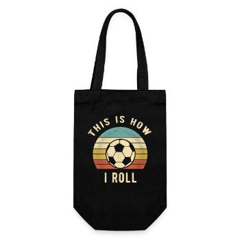 Fußballspieler-Geschenk So rolle ich - Geschenkbeutel für Flaschen - Schwarz - Vorne