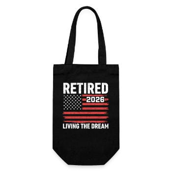 Retired 2026 Living The Dream - Geschenkbeutel für Flaschen - Schwarz - Vorne
