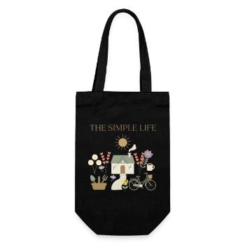 The Simple Life Cottage Garden - Geschenkbeutel für Flaschen - Schwarz - Vorne