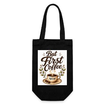 but_first_cafe - Geschenkbeutel für Flaschen - Schwarz - Vorne