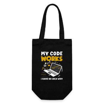 My Code Works Programmierer - Geschenkbeutel für Flaschen - Schwarz - Vorne