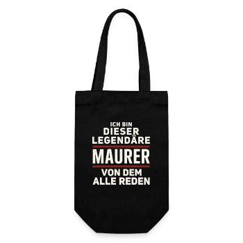 Ich Bin Dieser Legendäre Maurer Von Dem Alle Reden - Geschenkbeutel für Flaschen - Schwarz - Vorne