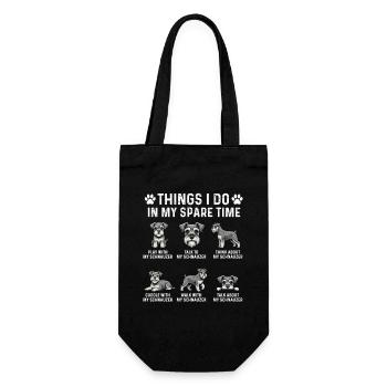 Dinge, die ich in meiner Freizeit tue, Schnauzer-Leben - Geschenkbeutel für Flaschen - Schwarz - Vorne