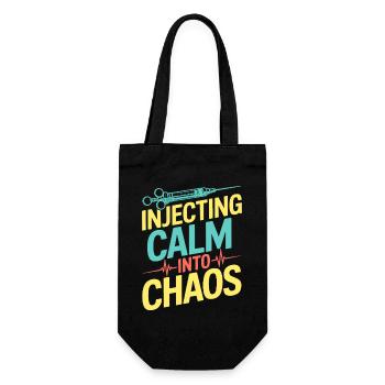 Anesthesiologist Calm Into Chaos Anesthesia - Geschenkbeutel für Flaschen - Schwarz - Vorne