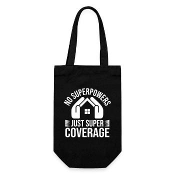 Insurance Agent Costume Super Coverage Medicare - Geschenkbeutel für Flaschen - Schwarz - Vorne