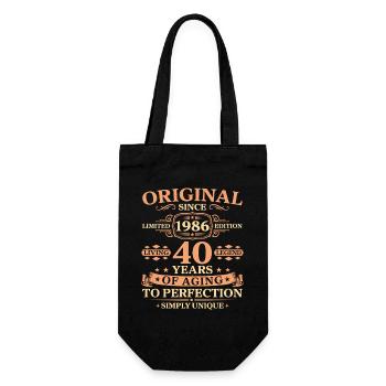Original since 1986 Birthday 40 Years - Geschenkbeutel für Flaschen - Schwarz - Vorne