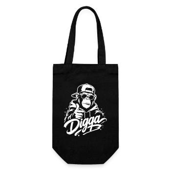 Digga | Cooler Graffiti Affe | Jugendwort - Geschenkbeutel für Flaschen - Schwarz - Vorne