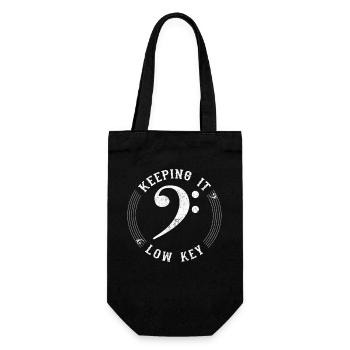 Bass Clef Vintage Taking Keeping It Low Key Musiker Geschenk - Geschenkbeutel für Flaschen - Schwarz - Vorne