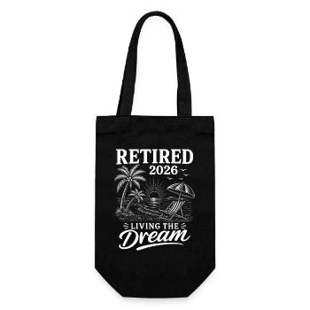 Retired 2026 Living The Dream - Geschenkbeutel für Flaschen - Schwarz - Vorne