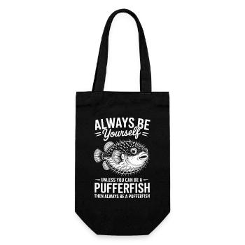 Kugelfische Sprüche Lustiges Kugelfische Geschenk  - Geschenkbeutel für Flaschen - Schwarz - Vorne