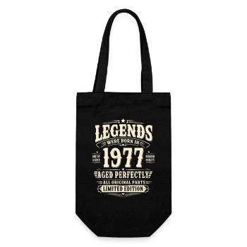 49. Geburtstag Geschenk Mann 1977 Vintage Retro - Geschenkbeutel für Flaschen - Schwarz - Vorne