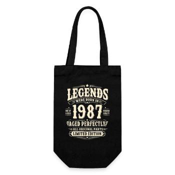 39. Geburtstag Geschenk Mann 1987 Vintage Retro - Geschenkbeutel für Flaschen - Schwarz - Vorne