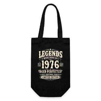 50. Geburtstag Geschenk Mann 1976 Vintage Retro - Geschenkbeutel für Flaschen - Schwarz - Vorne