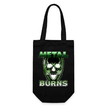 Toxisch Grüner Schädel Metal Burns - Geschenkbeutel für Flaschen - Schwarz - Vorne