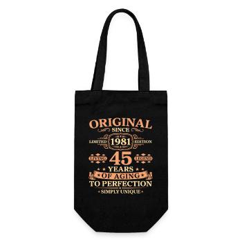 Original since 1981 Birthday 45 Years - Geschenkbeutel für Flaschen - Schwarz - Vorne