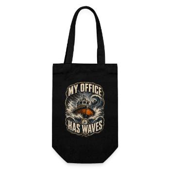 Küstenwache Rettungsschwimmer My Office Has Waves - Geschenkbeutel für Flaschen - Schwarz - Vorne