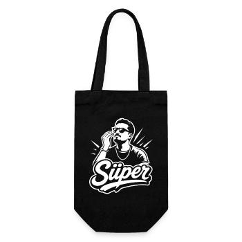 Süper Script Wordmark Youth Word - Gift Bag for Bottles - black - Front