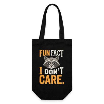 Funny Sarcastic Fun Fact I Don't Care - Geschenkbeutel für Flaschen - Schwarz - Vorne
