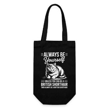 Britisch Kurzhaar Sprüche Lustiges Katze Geschenk  - Geschenkbeutel für Flaschen - Schwarz - Vorne