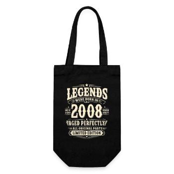 18. Geburtstag Geschenk Mann 2008 Vintage Retro - Geschenkbeutel für Flaschen - Schwarz - Vorne