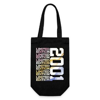 LIMITED EDITION 2001 - 25 JAHRE - 25. GEBURTSTAG - Geschenkbeutel für Flaschen - Schwarz - Vorne